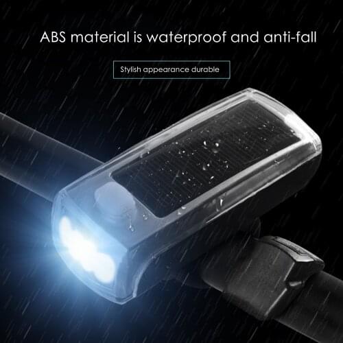 Bike Light USB Rechargeable Solar Energy Front Headlight Flashlight Lamp Bicycle Accessories With Electronic Bicycle Bell