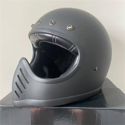 Vintage Professional Racing Motocross Helmet Men Women Retro Full Face Fiberglass Shell Scooter Motorcycle Off Road Casco DOT