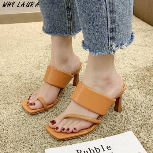 Womens Flip-flops Open Toe Non-slip Womens 2021 Fashion Chunk Heel Beach Shoes Buni-Toe Corrected Womens Casual Flip-flops