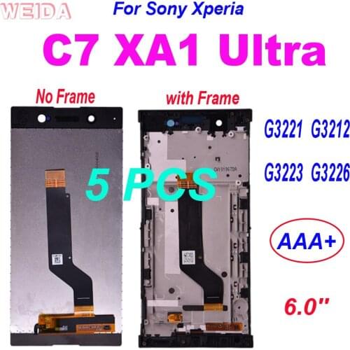 5 PCS 6.0'' for Sony Xperia XA1 Ultra G3221 G3212 G3223 G3226 LCD Display Touch Screen Digitizer Assembly for Sony C7 LCD Frame