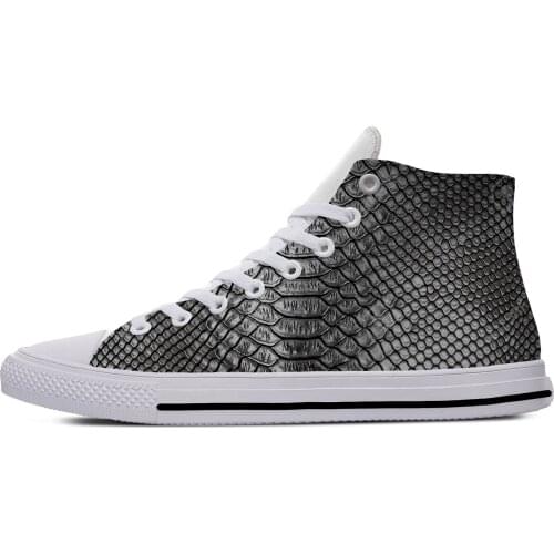 Snakeskin Python Skin Pattern Cool Funny Vogue Casual Canvas Shoes High Top Lightweight Breathable 3D Print Men women Sneakers