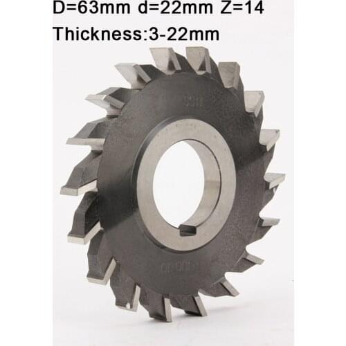 1PC HSS M2 side and face milling cutter straight teeth 63*3*4*5*6*7*8*10*12*14*16*18*20*22