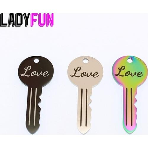 Love Key Charm Stainless Steel Charms Love Gifts Pendant Charms High Polish Pendant 10pcs