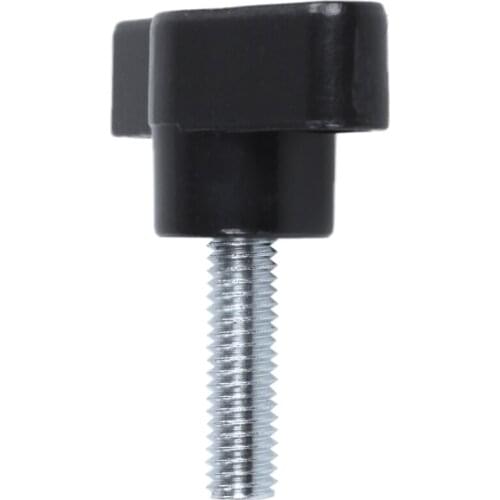 13pcs 6mm x 20mm, Silver + Black Metal + Plastic Male Thread on Type T Plastic Handle Screw Handle Clamp