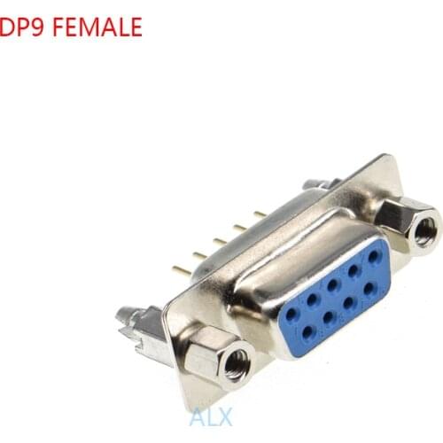 5PCS With fixed screw DP9 feMALE PCB Mount serial port CONNECTOR Insert plate type D-Sub RS232 COM CONNECTORS 9pin FOR PCB