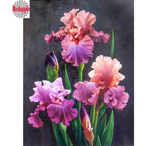5D Diamond Painting Flower Diamond Mosaic Iris Flower 3D Diamonds Embroidery Full Flower Laying Picture Of Rhinestone paintings
