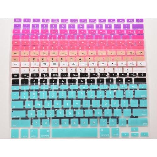 7 Candy Colors 28.7cm x 11.9cm Silicone Keyboard Skin Cover For Apple Macbook Pro MAC 13 15 17