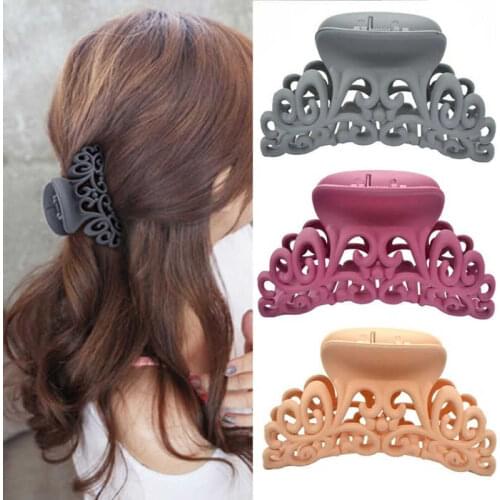 Acrylic Clip Ladies Claw Barrette Scrub Large Womens Hollow Crab Hair Clamp
