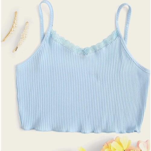 Basic Solid Tube Top Womens Crop Tops Women Clothes Summer Spaghetti Sling Skinny Knitted Camisole Casual Sexy Backless Tank Top