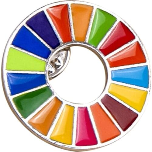 The Sustainable Development Goals Brooch United Nations SDGs Rainbow Pin Badge Fashion Jewelry For Women Men 13MD