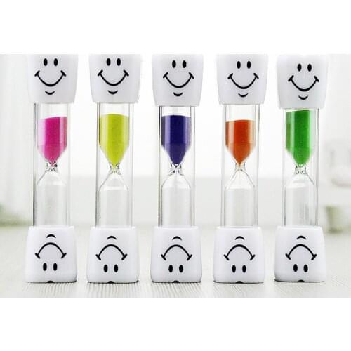 Kids Toothbrush Timer 1PC Sand Clock 2020 New The Hourglass Smiling Face Sand Clock 3 Minutes Household Items Decorative Gifts