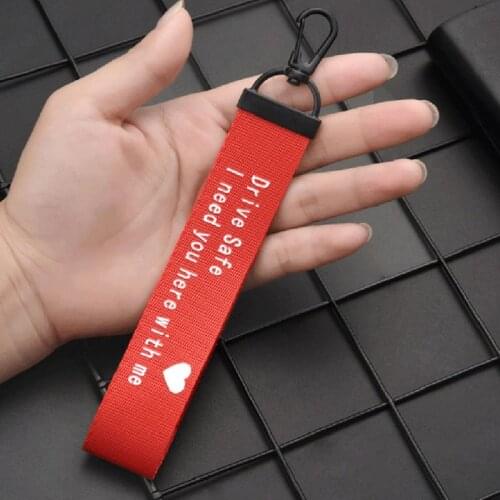 Drive Safe I Need You Here With Me Ribbon Keychain For Dad Husband Jewelry Gift