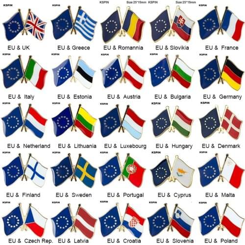 European Union Friendship Natinal Lapel Pins Flag Lapel Pins Country Flag Badge Flag Badge Brooch