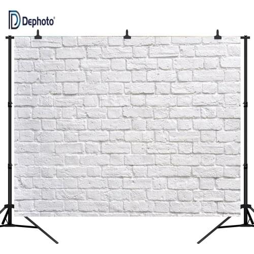 DePhoto White Brick Wall Seamless Pictorial Cloth Customized Photography Backdrop Background Studio Prop WXL27