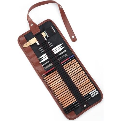 Art Supplies 35 Piece Drawing and Sketching Pencil for Beginners Includes Graphite Pencils Charcoal Pencils Erasers & Sharpeners