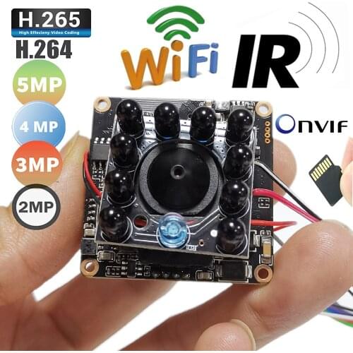 Camhi H.265/H.264 1080P 5MP 4K 8MP 940NM Night Vision IR-Cut CCTV Wifi IP Network Camera Module Board Onvif Audio TF Card Slot