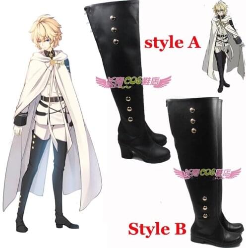 Seraph Of The End Owari no Seraph Mikaela Hyakuya Cosplay Boot Shoes for Women Men Halloween Party shoes Any Size