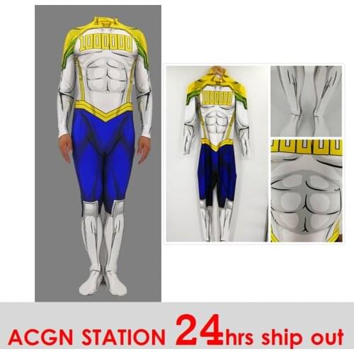 Boku no Hero Academia Lemillion Mirio Togata Cosplay Costume 3D Print bnha All Might My Hero Academia Male Men Boys Lycra Suit