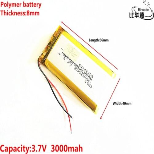Liter energy battery Good Qulity 3.7V,3000mAH 804066 Polymer lithium ion / Li-ion battery for tablet pc BANK,GPS,mp3,mp4