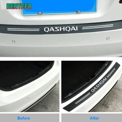 Carbon fiber Car Rear Bumper Sticker For Nissan Qashqai J10 J11 Car Styling