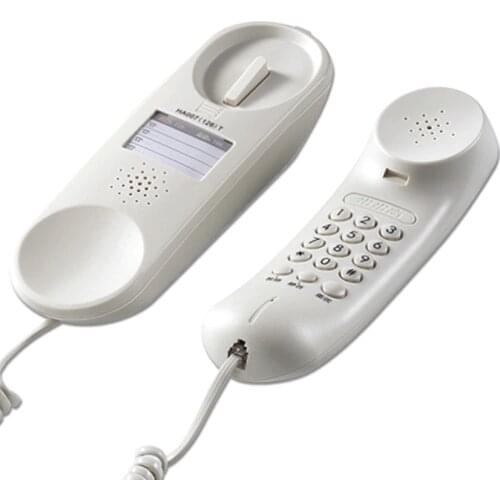 Mini Wall Phone, Retro Wall Mount Telephone Desktop Corded Landline Phone Fixed Telephone with Call Mute/Last Number Redial