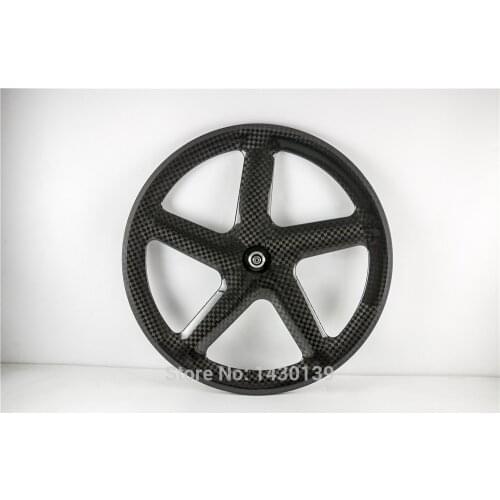 Newest 700C 5 spokes tubular rim Fixed Gear Track Road bike 3K UD 12K full carbon fibre bicycle wheelset with hubs Free shipping