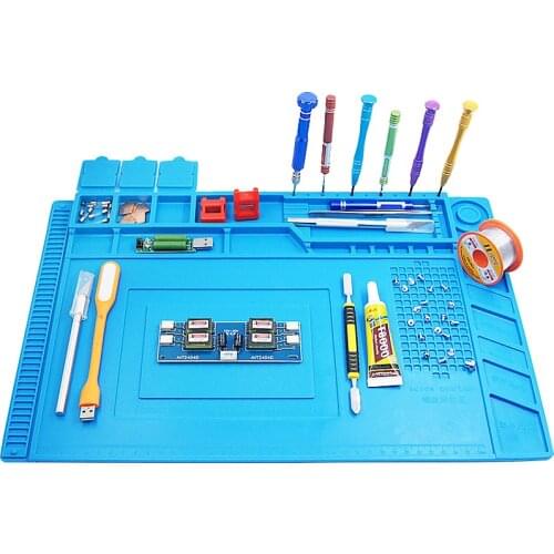 New Heat Insulation Silicone Soldering Pad Mat S-170 S-160 S-150 S-140 Desk Maintenance Platform For Repair Station Wit Magnetic
