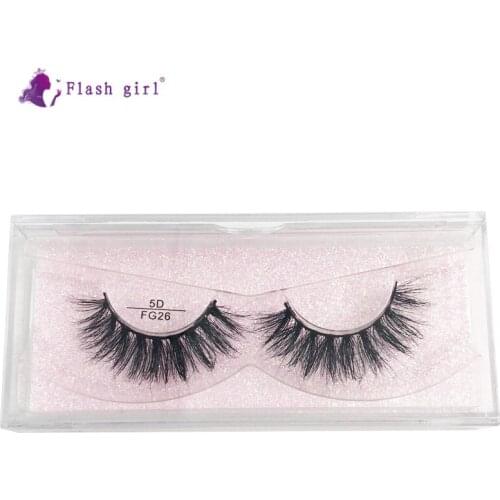 New Arrival 5D Mink Eyelashes In Bulk Cruelty Free Natural Thick Soft Fake Eyelash Wispy Handmade Individual Eye Lashes FG26