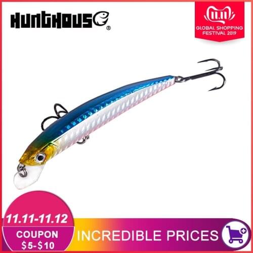 Hunthouse crystal minnow floating fishing lure small hard bait 90mm 7.5g artificial mini swimbait leurre pescar lure