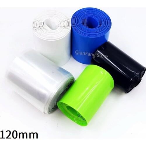 PVC Heat Shrink Tube 120mm Width Blue Multicolor Shrinkable Cable Sleeve Sheath Pack Cover for 18650 Lithium Battery Film Wrap