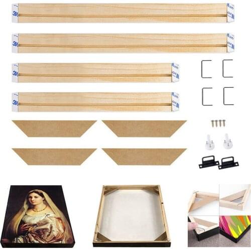 16x20inch DIY Canvas Paintings Frame Natural Wood Photo Frame Diamond Painting Frame Wall Art Posters Hanger Frame Home Decor