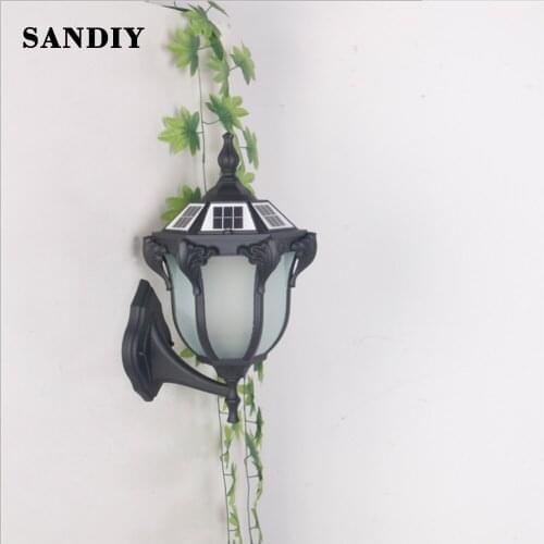 SANDIY Solar Light Outdoor Solar Lamp Powered Sunlight Wall Light Waterproof Sensor Street Light Garden Decoration