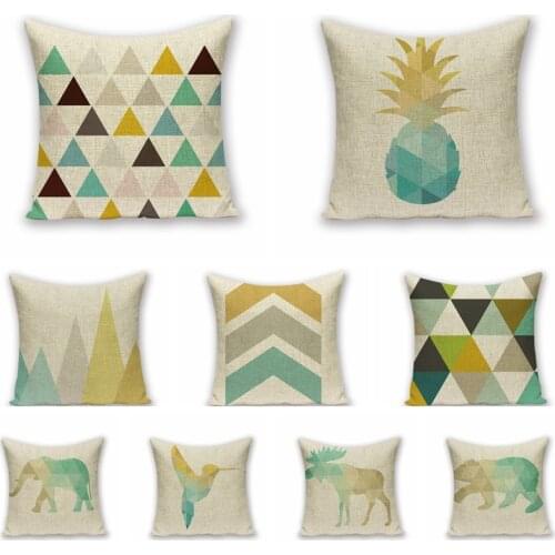 Nordic Simple Cotton Linen Pillowcases Square Abstract Geometric Cushions Decorative Pillow Home Decor Sofa Throw Pillows 45*45