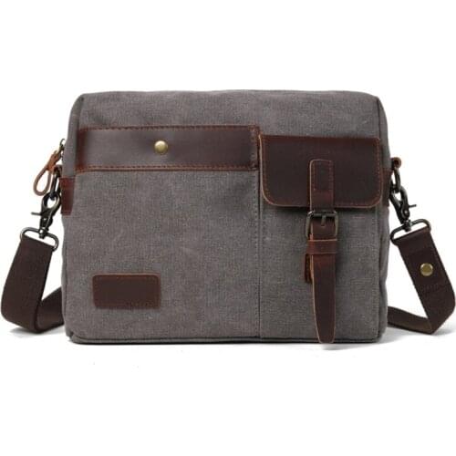 Vintage Mens Business Shoulder Messenger Bag Casual Canvas Students Bag Fashion High Quality Waterproof Travel Handbag XA779M