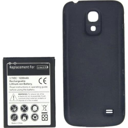 1x 6200mAh B500BE B500AE Extended Battery + 2 Optional Color Back Cover Case For Samsung Galaxy S4 IV mini I9190 Black White