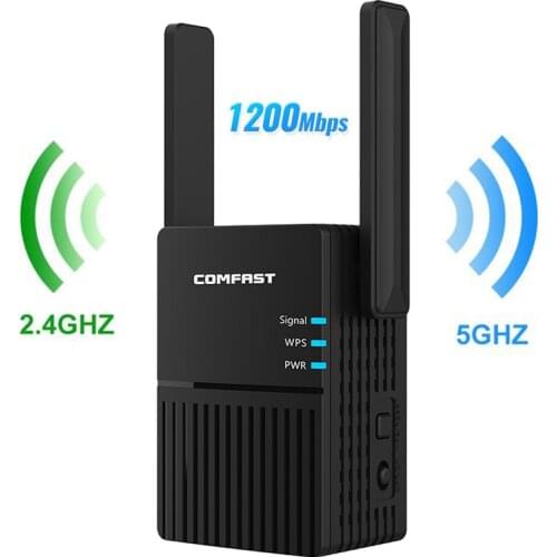 WiFi Repeater WiFi Router Extender 2.4G 5G Wireless WiFi Booster Wi Fi Amplifier 5Ghz Wi Fi Signal Repeater Wi-Fi 1200Mpbs