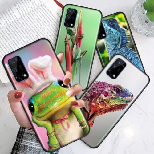 Animal gecko lizard For Realme V15 X50 X7 X3 superzoom X2 C17 C11 C3 7i 7 6i 6S 6 5 Narzo 20 5G Pro Soft Phone Case