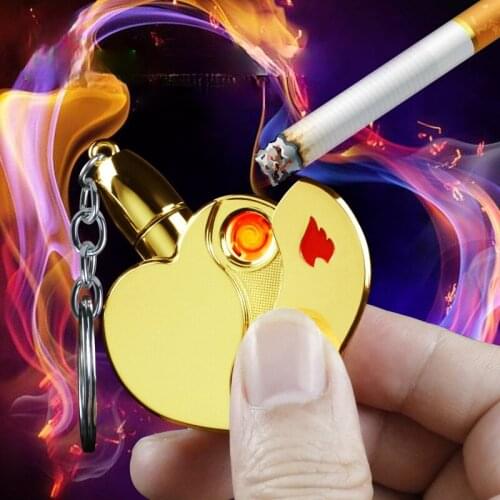 Love Dual-use Pendant Lighter Personality Creative Cotton Oil USB Rechargeable Cigarette Lighter Smoking Accessories Cute Girls