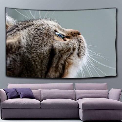 Animal Tapestry Multicolor Cat Wear Color Painting Wall Hanging Wall Decor Art Home Decor Wall Mandala Tapestry Style