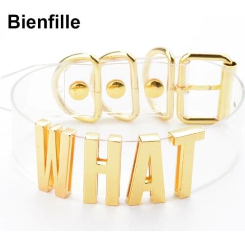 Handmade Women Girl Gold Customized Custom Cosplay WHAT Word Name Collar Choker Kawaii Clear PVC Leather Choker Necklace Men