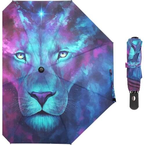 Keepers Of The Universe Design Umbrellas Men Automatic Three Folding Umbrella for Women Animals Cartoon Rain Umbrella