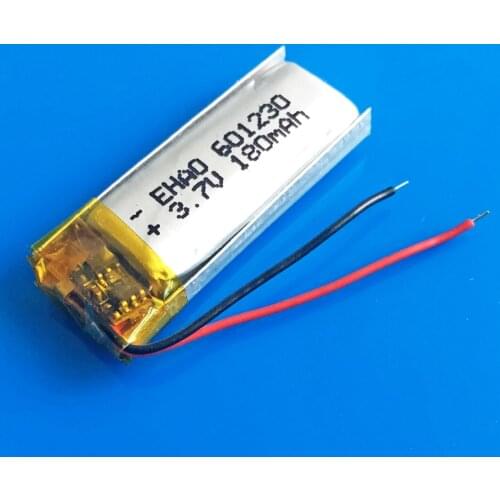 3.7V 180mAh 061230 lipo lithium polymer rechargeable battery for MP3 bluetooth speaker smart watch headset video pen 601230
