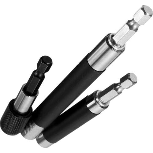 3pcs 1/4" Hex Magnetic Impact Screwdriver Set 60/80/120mm Screw Bit Holder Quick Release Socket Extension Bar Hand Tool