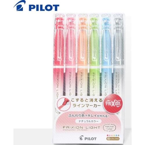 6PCS/Japan PILOT Tupper SFL-10SL light color erasable highlighter soft color temperature control pen