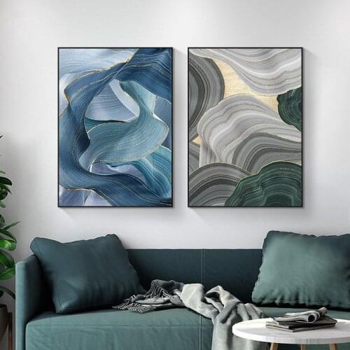 Unframed Modern Nordic Style Abstract Line Canvas Painting Prints Decorative Posters for Living Room Bedroom Home Decor Artwork