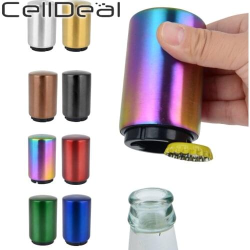 Automatic Beer Opener Multi-color Stainless Steel Drinking Bottle Soda Cap Opener With Magnet Kitchen Accessories Bar tools