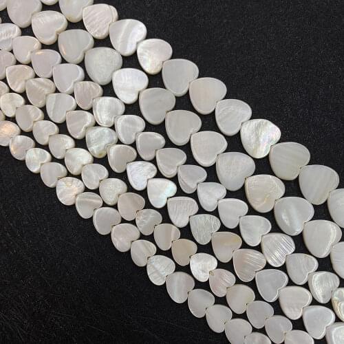 Love Heart-shaped Natural Freshwater Shell Beads 10mm12mm15mm Mother Pearl Shell Loose Beads for DIY Jewelry Making