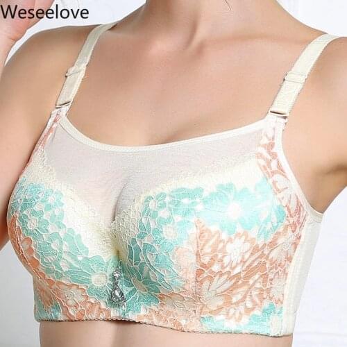 Weseelove Plus Size Large Cup Bras for Women Sexy Push Up Black Soutien Gorge Cotton France Bandeau Brand Girl New Underwear A09