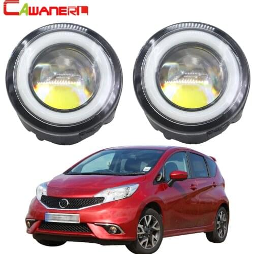 Cawanerl For Nissan Note E11 MPV 2006-2015 Car 3000LM LED Fog Light Angel Eye DRL Daytime Running Light White H11 12V 2 Pieces
