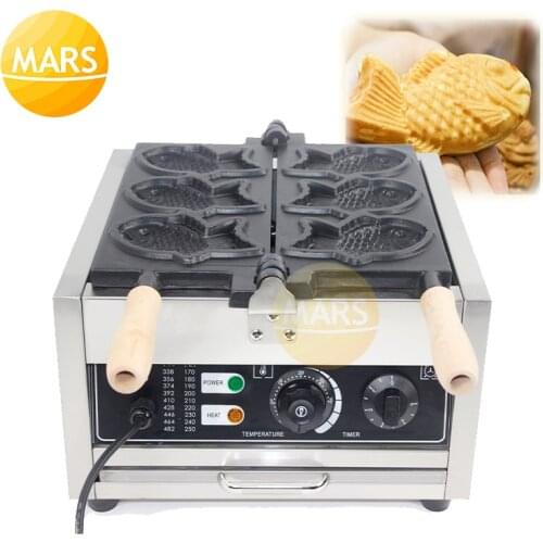 Taiyaki Japanese Fish Shaped Cake Maker Waffle Pan Iron Mold Non-stick 3 pcs Electric Taiyaki Fish Waffle Maker Machine